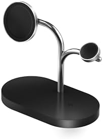 Samsung 3-in-1 Wireless Charging Station, Fast-Charging, Magnetic Design, Qi2-Certified Charging Dock Compatible with Qi-Certified Galaxy Phones, Watches, Buds & Ring, Black