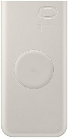 SAMSUNG 25W 10,000mAh Battery Pack Wireless Charger, Super Fast Charging w/ 2 Ports for Galaxy Phones, Buds and More, 3A USB-C Cable Included, 2024, US Version, EB-U2510XUEGUS. Beige