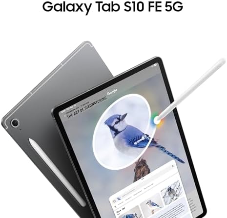Samsung Galaxy Tab S10 FE 5G | 128GB, 8GB RAM, 5G + WiFi 6E | 10.9” LCD, Android 15 Tablet, 4K Camera | US Model Unlocked | No S-Pen | Gray (Renewed)