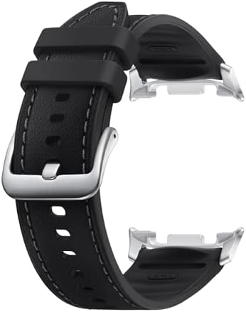 Samsung Galaxy Watch 8 Series Hybrid Band, Vegan Leather, Signature Stitch, Dynamic Lug System, Flexible Fit, Compatible with Galaxy Watch 8 and Watch 8 Classic, S/M/L Black