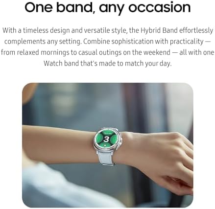 Samsung Galaxy Watch 8 Series Hybrid Band, Vegan Leather, Signature Stitch, Dynamic Lug System, Flexible Fit, Compatible with Galaxy Watch 8 and Watch 8 Classic, S/M/L Black