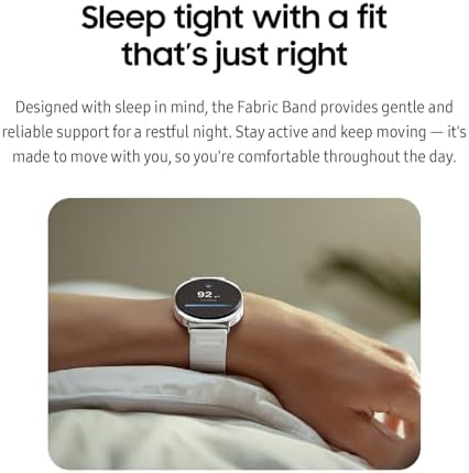 Samsung Galaxy Watch 8 Series Fabric Band, Nylon, Dynamic Lug System, Comfort Fit, Contoured Fit, Lightweight, Compatible with Galaxy Watch 8 and Watch 8 Classic, M/L Graphite