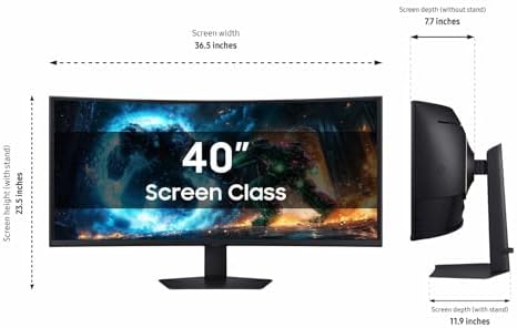 Samsung 40” Odyssey G7 (G75F) WUHD Resolution, 180Hz, Curved Gaming Monitor, 1ms Response Time (GtG), VESA DisplayHDR 600, AMD FreeSync Premium Pro, LS40FG75DENXZA, 2025