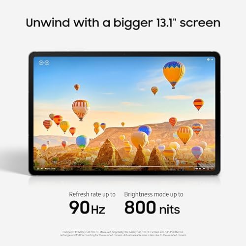 Samsung Galaxy Tab S10 FE+ 13.1” 128GB WiFi Android Tablet, Large Display, Long Battery Life, Exynos 1580 Processor, IP68, Water-Resistant, 90 Hz Refresh, S Pen for Note-Taking, US Version, Gray