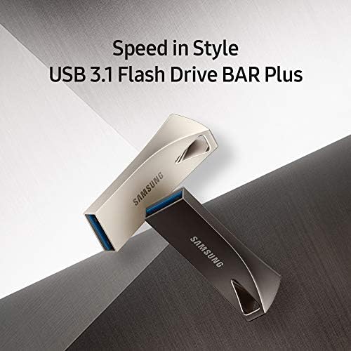 SAMSUNG BAR Plus 256GB - 400MB/s USB 3.1 Flash Drive Titan Gray (MUF-256BE4/AM)