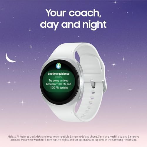 Samsung Galaxy Watch 8 (2025) 44mm Bluetooth Smartwatch, Cushion Design, Fitness Tracker, Sleep Coaching, Running Coach, Energy Score, Heart Rate Tracking, Silver [US Version, 2 Yr Warranty]