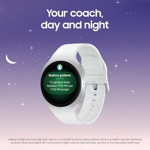 Samsung Galaxy Watch 8 (2025) 40mm Bluetooth Smartwatch, Cushion Design, GPS Fitness Tracker, Sleep Coaching, Running Coach, Energy Score, Heart Rate Tracking, Silver [US Version, 2 Yr Warranty]