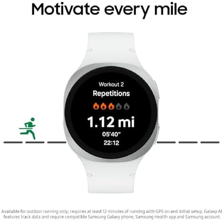 Samsung Galaxy Watch 8 (2025) 40mm Bluetooth Smartwatch, Cushion Design, GPS Fitness Tracker, Sleep Coaching, Running Coach, Energy Score, Heart Rate Tracking, Silver [US Version, 2 Yr Warranty]