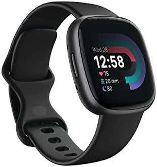 Fitbit Versa 4 Fitness Smartwatch with Daily Readiness, GPS, 24/7 Heart Rate, 40+ Exercise Modes, Sleep Tracking and more, Black/Graphite, One Size (S & L Bands Included) it Versa 4 (Renewed)