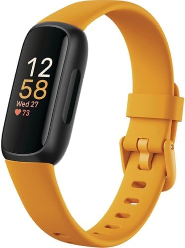 Google Fitbit Inspire 3 - Morning Glow/Black - Small and Large Bands | Stress management, sleep tracking, 24/7 heart rate, 3-month Google Health Premium membership included, small and large bands