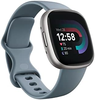 Google Fitbit Versa 4 Fitness Smartwatch, - Waterfall Blue/Platinum | Daily Readiness, 3-month Google Health Premium Membership included, GPS, 40+ exercise modes, sleep tracking