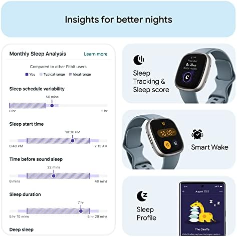 Google Fitbit Versa 4 Fitness Smartwatch, - Waterfall Blue/Platinum | Daily Readiness, 3-month Google Health Premium Membership included, GPS, 40+ exercise modes, sleep tracking