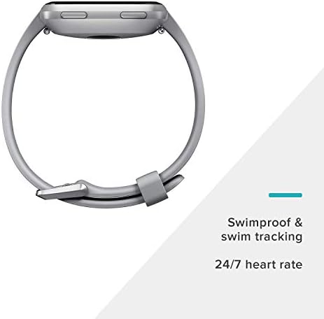 Fitbit Versa Smart Watch,GPS, Gray/Silver Aluminium, One Size (S & L Bands Included) (Renewed)