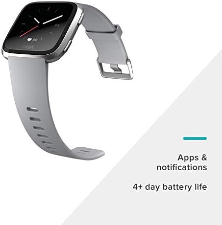 Fitbit Versa Smart Watch,GPS, Gray/Silver Aluminium, One Size (S & L Bands Included) (Renewed)