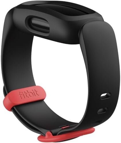 Fitbit Google Fitbit Ace 3 Activity Tracker for Kids 6+, Black/Racer Red, One Size (Renewed)