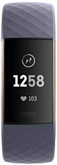 Fitbit Charge 3 Fitness Activity Tracker, Rose Gold/Blue Grey, One Size (S & L Bands Included) (Renewed)