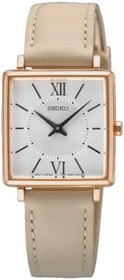 Seiko Classic Women's Watch in Beige with Stainless Steel Strap, 5 Bar Water Resistance, Case Diameter: 25.1 mm, SWR114P1