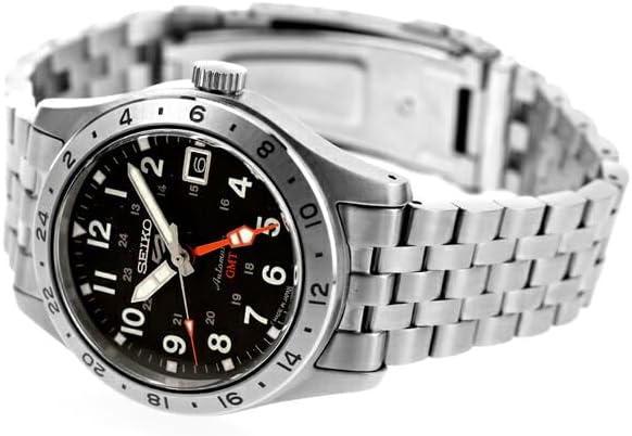 Seiko 5 Sports Field GMT Sports Style Automatic Men's Watch SBSC011, Black, Bracelet Type