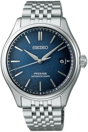 SEIKO SPB525J1 Men's Presage Classic Series Ai-IRO Automatic Watch, Blue Dial, Stainless Steel Bracelet, Sapphire Crystal, 10 Bar Water Resistant