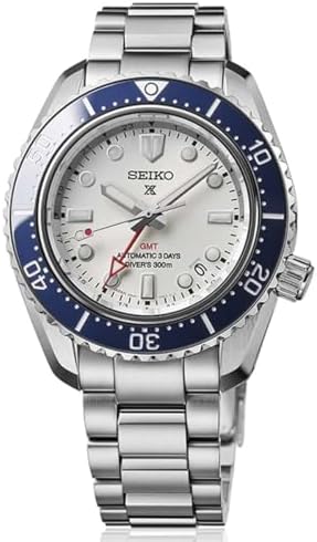 Seiko Prospex SPB519J1, GMT Automatic Watch, White Dial, Blue Bezel, 60th Anniversary Edition
