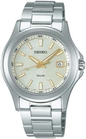 Seiko Solar Quartz SBPN069 Men's Wristwatch, Silver, Champagne, Bracelet Type
