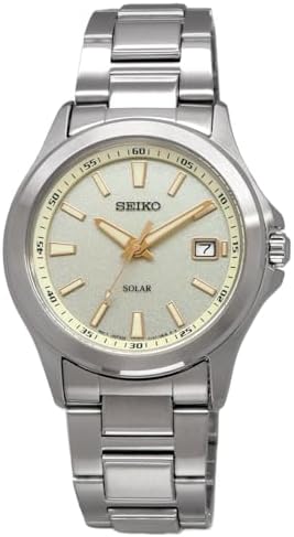 Seiko Solar Quartz SBPN069 Men's Wristwatch, Silver, Champagne, Bracelet Type