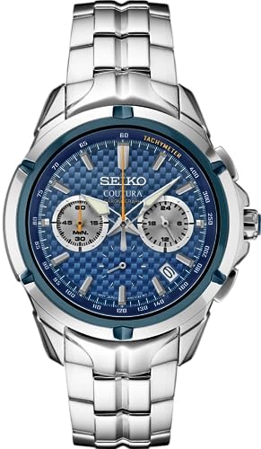 SEIKO Coutura Stainless Steel Blue Chronograph Watch SSB431