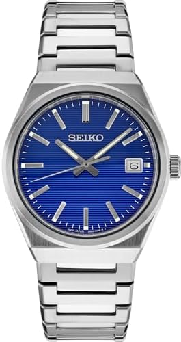 SEIKO Men's Blue Dial Silver Stainless Steel Band Classic Analog Quartz Watch