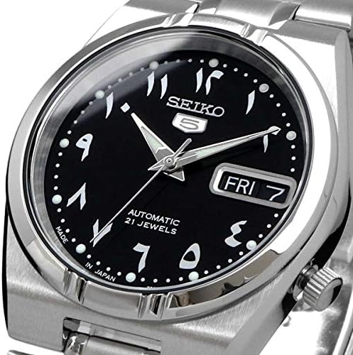Seiko Men's SNK063J5 5 SEIKO5 Automatic Watch, Black, Silver, Bracelet Type