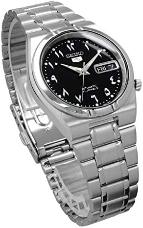 Seiko Men's SNK063J5 5 SEIKO5 Automatic Watch, Black, Silver, Bracelet Type