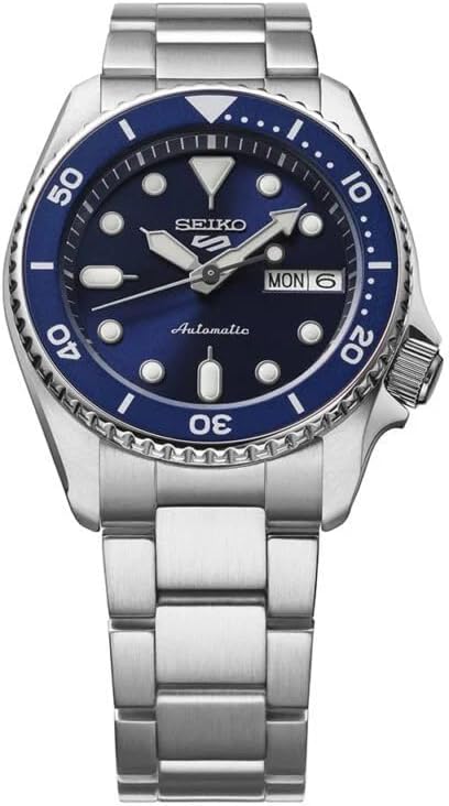 SEIKO SRPL77K1 Men's 5 Sports SKX Street Denim Automatic Watch, Blue Dial, Stainless Steel Bracelet, Hardlex Crystal, 10 Bar Water Resistant