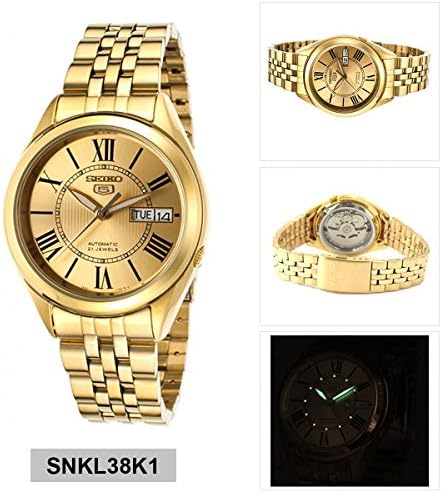 SEIKO Men's Gold Tone 5 Automatic Link Bracelet