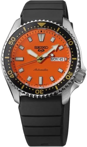 SRPL89 Seiko 5 SKX 42.5mm - Orange on Rubber Strap
