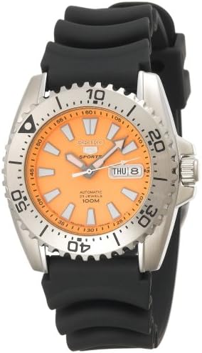 Seiko Men's SNZG49 Seiko 5 Automatic Orange Dial Polyurethane Strap Watch