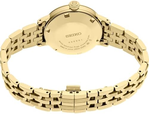 SEIKO Presage Women's Cocktail Time Automatic Watch, White Dial with Diamonds, Stainless Steel Bracelet, 50M Water Resistant