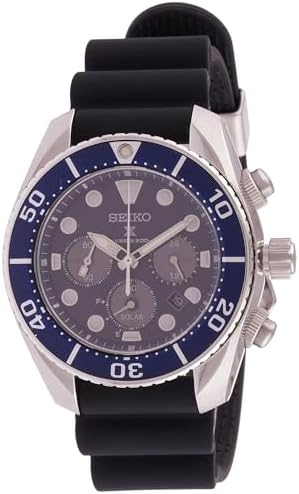 SEIKO Prospex Chronograph Quartz Blue Dial Black Silicone Men's Watch SSC759J1