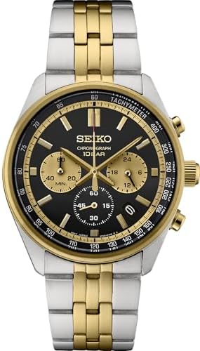 SEIKO Chronograph Quartz Black Dial Men's Watch SSB430P1
