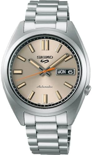 SEIKO SRPK91 Automatic Watch for Men Stainless Steel Case Durable Strap Water Resistant Analog Display, Ivory - One Size