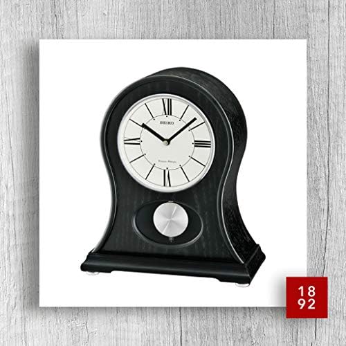 SEIKO QXQ027KLH Oak Westminster/Whittington Chime Mantel Clock, Black, 12.25 x 8.5 x 4.25 Inches