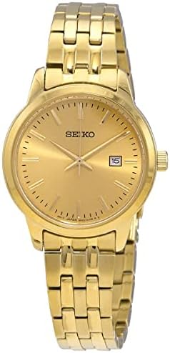 SEIKO Watch for Men - Essentials Collection - Minimalist Dial | Date Calendar, 100m Water-Resistant, Gold Hands and Markers, Two-Tone Stainless Steel Bracelet, 6N22 Caliber