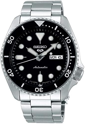 Seiko Men's SRPD55K1 Sports Style Automatic Mechanical Wristwatch, Black Dial with Black Bracelet, 42.5mm Case, 10 ATM Water Resistance, Limited Edition, Japanese Movement