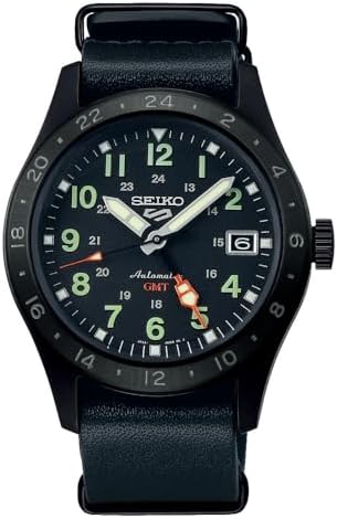 Seiko 5 Sports Mens Field Deception Automatic GMT Watch SSK025K1, Black, Strap