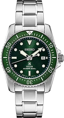 SEIKO Prospex Solar Dive Watch for Men | Prospex Collection - Lumibrite Hands, Vibrant Display, Water Resistant 200M, Stainless Steel Case and Bracelet
