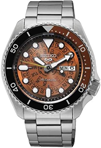 Seiko 5 Sports SKX Burnt Orange Skeleton Style Gents Automatic Watch SRPJ47K1