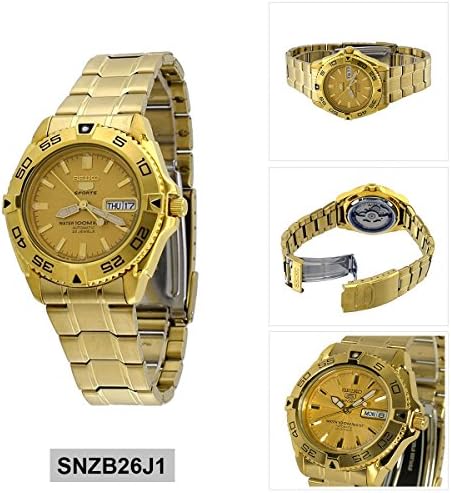Seiko 5 Sports #SNZB26J1 Men's Japan Gold Tone Stainless Steel 100M Automatic Dive Watc1 by Seiko Watches
