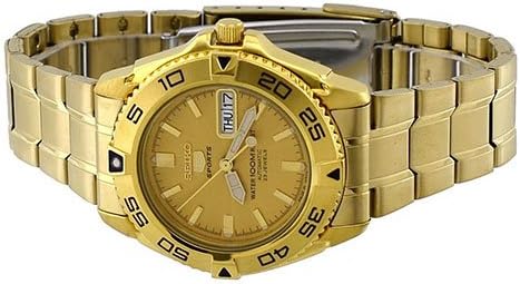 Seiko 5 Sports #SNZB26J1 Men's Japan Gold Tone Stainless Steel 100M Automatic Dive Watc1 by Seiko Watches