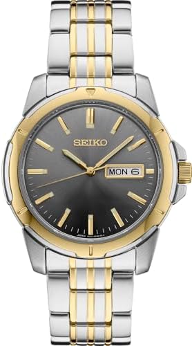 SEIKO Men's Watch - Essentials Collection | Essentials Collection - Day/date Calendar & Luminous Markers, Stainless Steel Case, 100m Water-Resistant