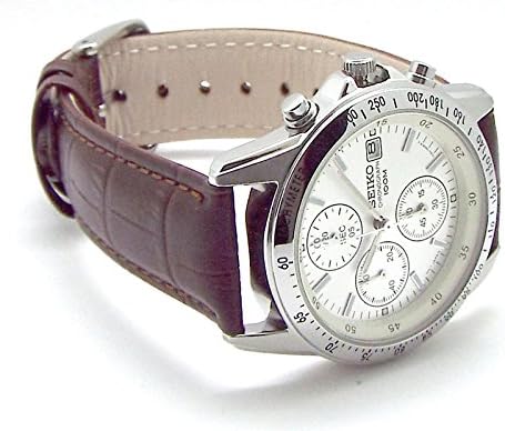 Seiko Chronograph Watch Genuine Leather Belt Set Domestic Seiko Regular distribution goods White dyi-puburaun snd363p1 – DB [parallel import goods]