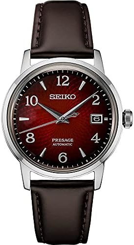 SEIKO Presage Cocktail Time Automatic Watch for Men | Patterned & Gradated Dial, Golden Numerals and Date Calendar, 50m Water-Resistant, 41-Hour Power Reserve