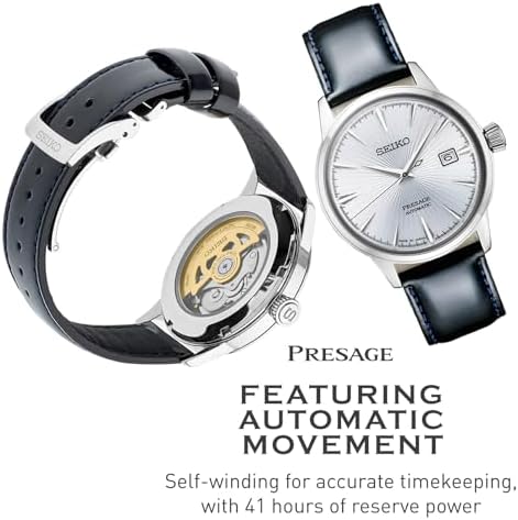 SEIKO Presage Cocktail Time Automatic Watch for Men | Patterned & Gradated Dial, Golden Numerals and Date Calendar, 50m Water-Resistant, 41-Hour Power Reserve